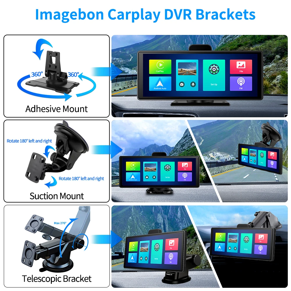 

Imagebon Car DVR Holder Suction Cup 3M Sticker 4 Corner Buckle Telescopic Bracket Car Accessories for Dash Cam