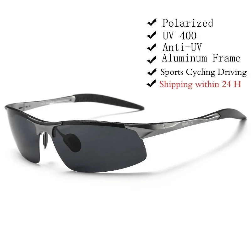 

A Driving Polarized Sunglasses Men Aluminum Magnesium Frame Sport Sun Glasses Driver Retro Goggles Sunglass UV400 Anti-Glare