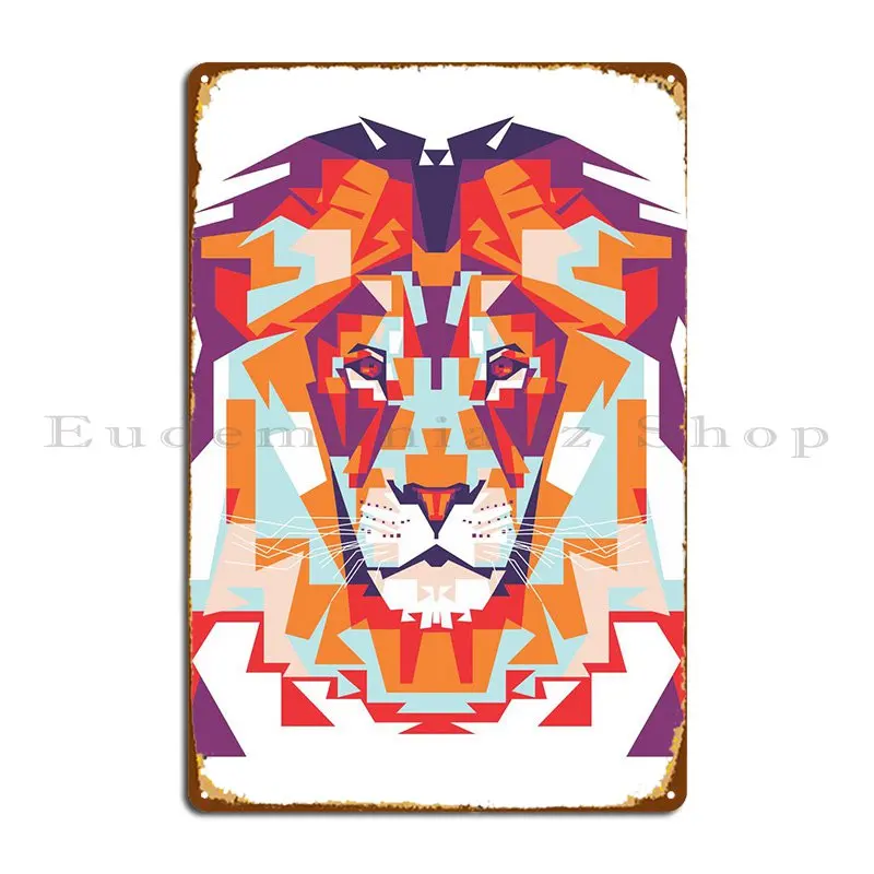 

Lion Metal Plaque Poster Funny Wall Decor Personalized Iron Wall Cave Tin Sign Poster
