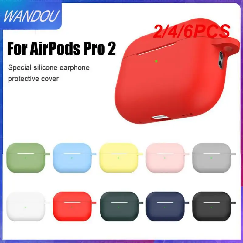 

2/4/6PCS Anti-lost Silicone Case Anti-shock Protective Cover Earphone Protective Case Rope Lanyard