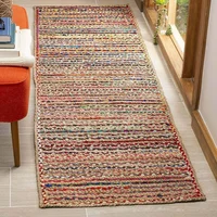 Rug 100% Natural Jute and Cotton Braided Style Runner Rug Living Area Carpet Rug
