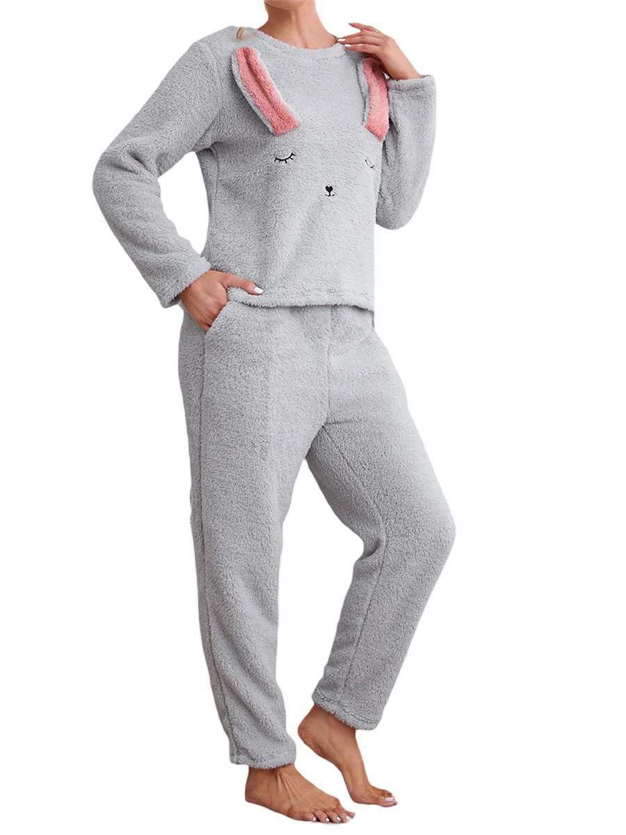 

Женский пижамный комплект CozyDreams из 2 предметов, удобная одежда для отдыха в ночное время, стильная одежда для сна с теплыми топами и
