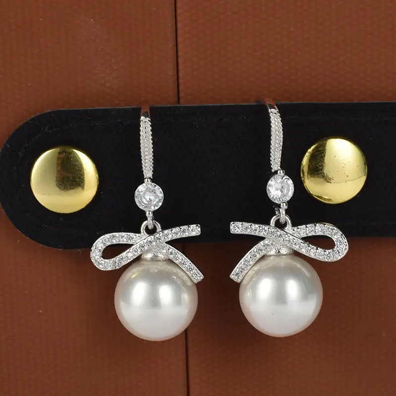 

DIWENFU 925 Silver Sterling Southsea Pearl Jewerly Dorp Earring for Women Join Party Ball Aros Mujer Oreja Orecchini Earring