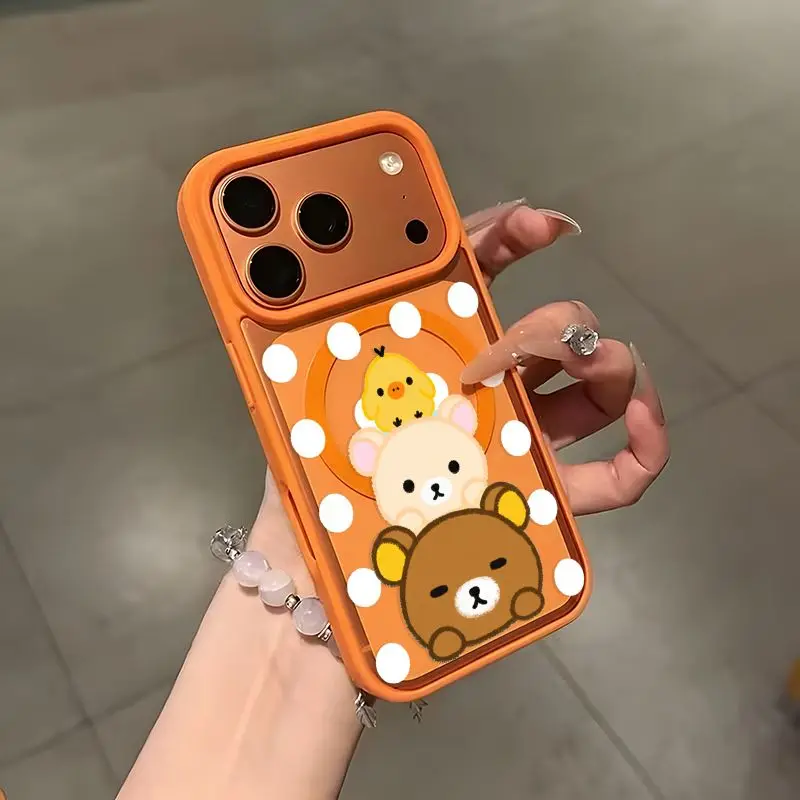 Фото Милый чехол для телефона Rilakkuma Jenga, креативный, модный, защитный, противоударный, подходит для iPhone 11, 12, 13, 14, 15, 16, 17 Pro Max №1