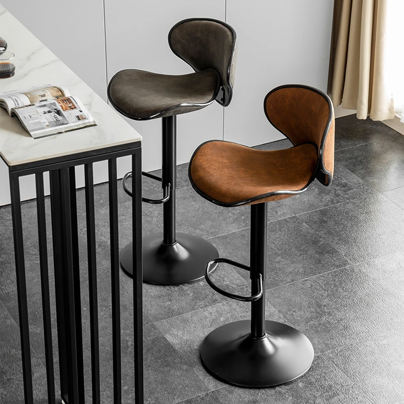 Высокий стул, барный стул с регулируемой высотой, современный железный светильник, роскошные скандинавские барные стулья, обеденные стулья...