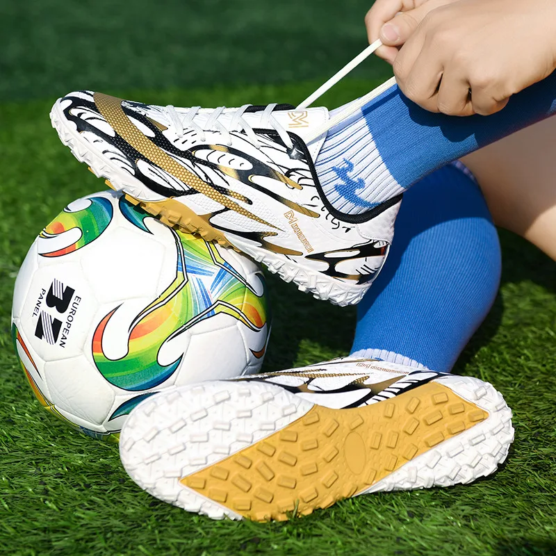 Original Indoor Football Boots For Kids Boys Football Shoes Men Non-slip Grass FG/TF Soccer Cleats Futsal Training Sneakers Men