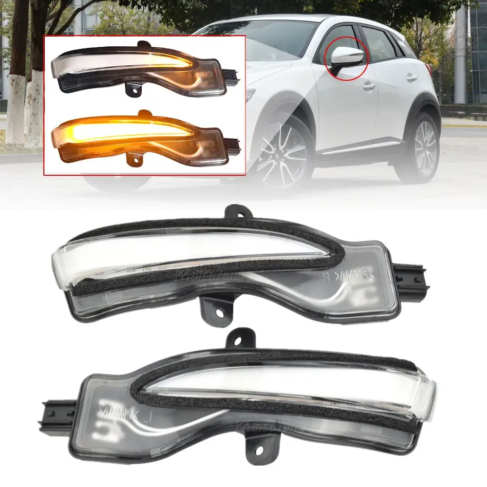 

Dynamic LED Turn Signal Light For Mazda CX-3 CX3 CX-4 CX-5 CX5 Side Wing Rearview Mirror Indicator Sequential Blinker Lamp