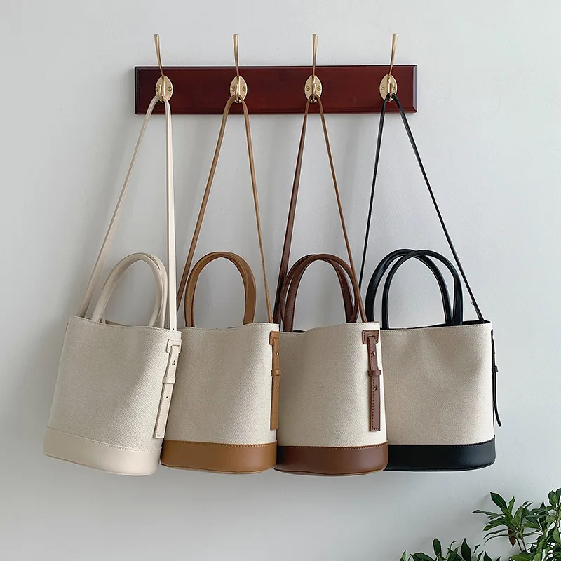 

Crossbody Bags for Woman Large Capacity Canvas Bucket Ladies Shoulder Bag Women's Simple Casual Versatile Bolsos Para Mujer