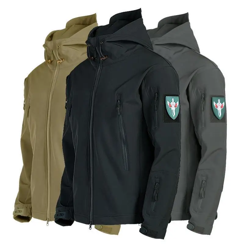 Mens Shark Sk Soft Shell Military Tactical Jacket Men Warm Fleece Waterproof Wdbreaker Army Hikg Coat Outwear Male Clothes