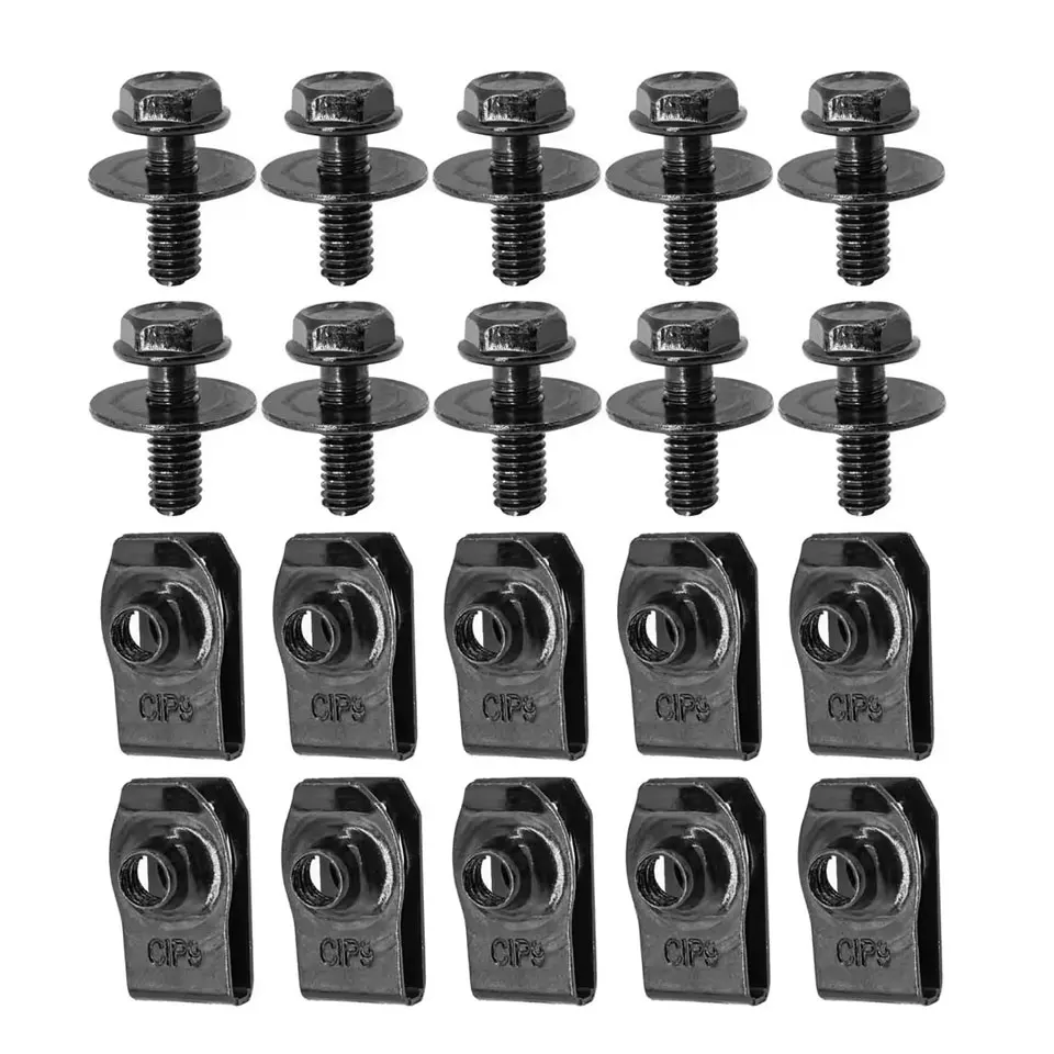 

Болты кузова автомобиля U-образные гайки Зажимы M6 Автомобильный бампер Заклепка крыла Крышка двигателя Подложка брызговика Защитный вкладыш Винты Зажимы