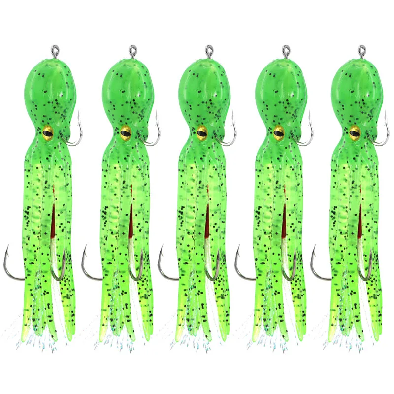 

5 Pieces Fishing Bait Soft Lures Double Hook Boat Fishing Soft Bait Tpe Fishing Bait Accessory Artificial Lures Bionic Design