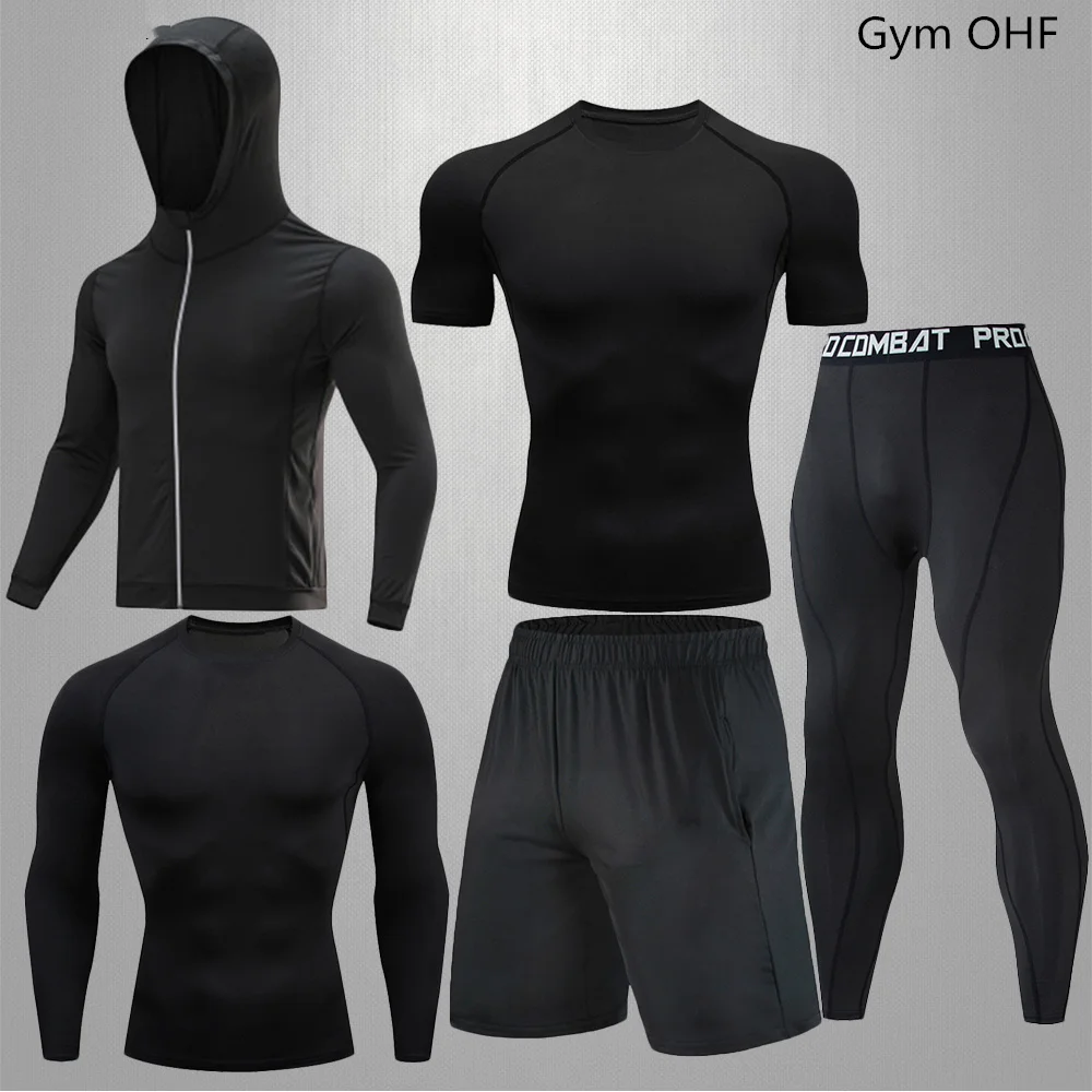 Brand Compression T shirt Men's Sports Suits Quick Dry MMA Boxing Jerseys Jogger Training Men Gym Fitness Tracksuits Shorts Sets