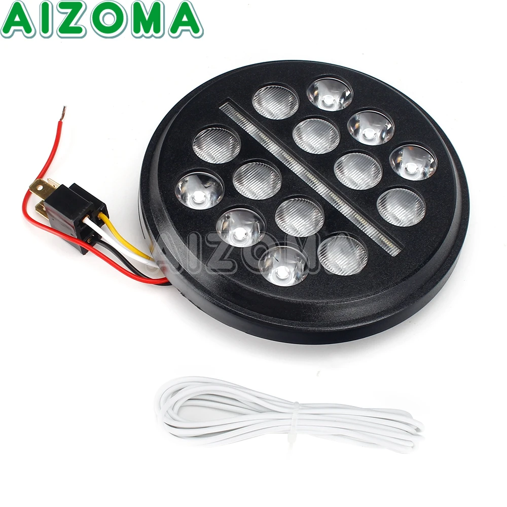 

Клубный стиль 5,75 "светодиодная фара ближнего/дальнего света T-bar фара дневные ходовые огни для Harley Dyna Softail Chopper Bob