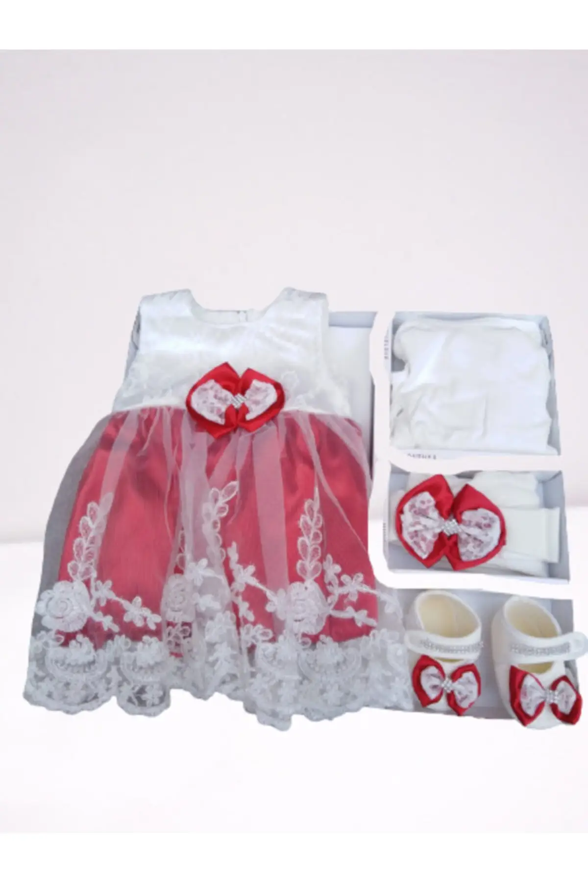 

Female Child Red Gauze Lux Evening Mevltlk 01