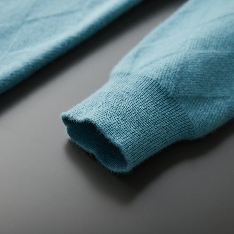 Мужской кашемировый свитер большого размера с круглым вырезом теплый утепленный