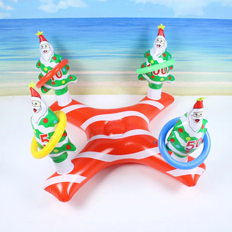 

Надувной Санта-Клаус, круглая игра для бассейна, для детей, семейвечерние для пляжа, Летние веселые игрушки для воды