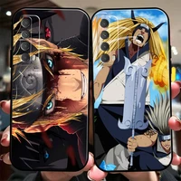 japan naruto anime phone case for huawei p smart z 2019 2021 p20 p20 lite pro p30 lite pro p40 p40 lite 5g liquid silicon black