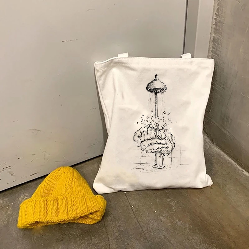 

Повседневные милые вместительные холщовые винтажные женские сумки через плечо в стиле «Харадзюку» с абстрактным искусством в стиле «улзза...