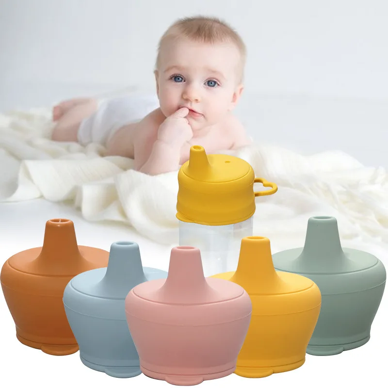 

Пищевая силиконовая кружка для кормления младенцев с крышкой, модная посуда для питья для младенцев, кружки для малышей и детей с соломенной чашкой
