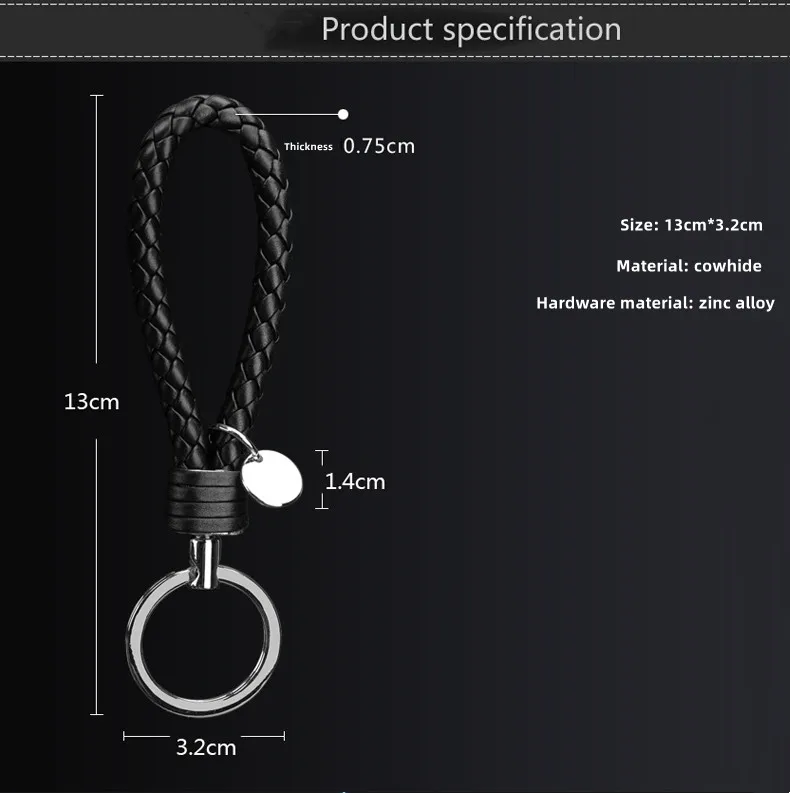 

Car Woven Keychain Men's and Women's High-end Leather Car Pendant Keychain Keyring Automobiles Parts Accessories
