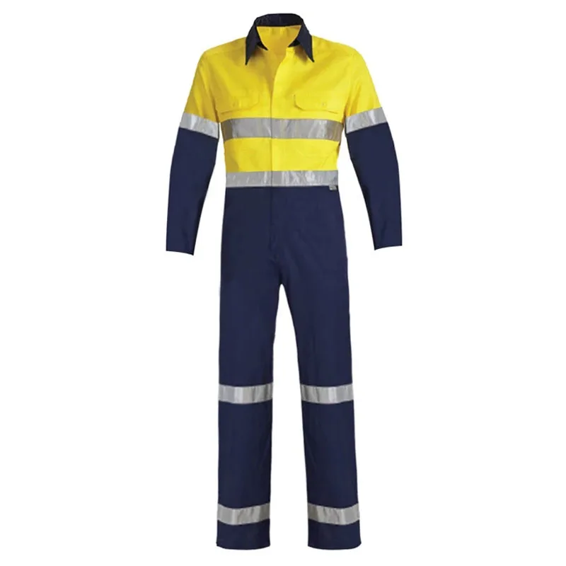 Хлопковые рабочие комбинезоны Hi Vis рабочая форма мужские со светоотражающими
