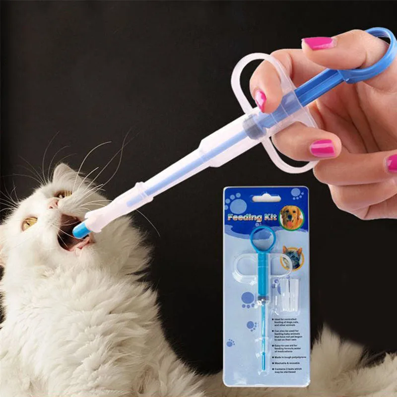 

1PCS Pet Medicine Syringe Tablet Pill Gun Piller Push Dispenser Kitten Medicine Water Milk Syringe Dog Cat Puppy Tube Feeder Kit