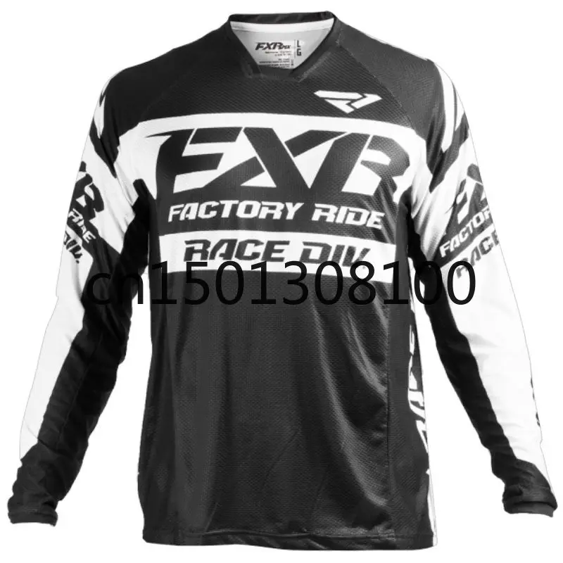 

Футболка для горных и мотокроссов, MX BMX футболка с длинным рукавом для езды на мотоцикле, одежда для гонок GP, Черная