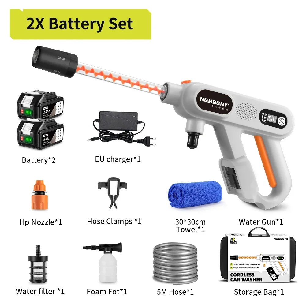 NEWBENY бесщеточная автомойка 220 бар 5 в 1 для Makita 18 В