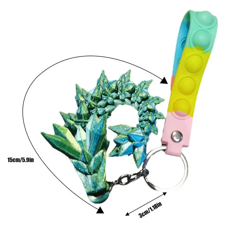 Брелок для ключей с 3d-рисунком дракона китайский брелок радужные перламутровые