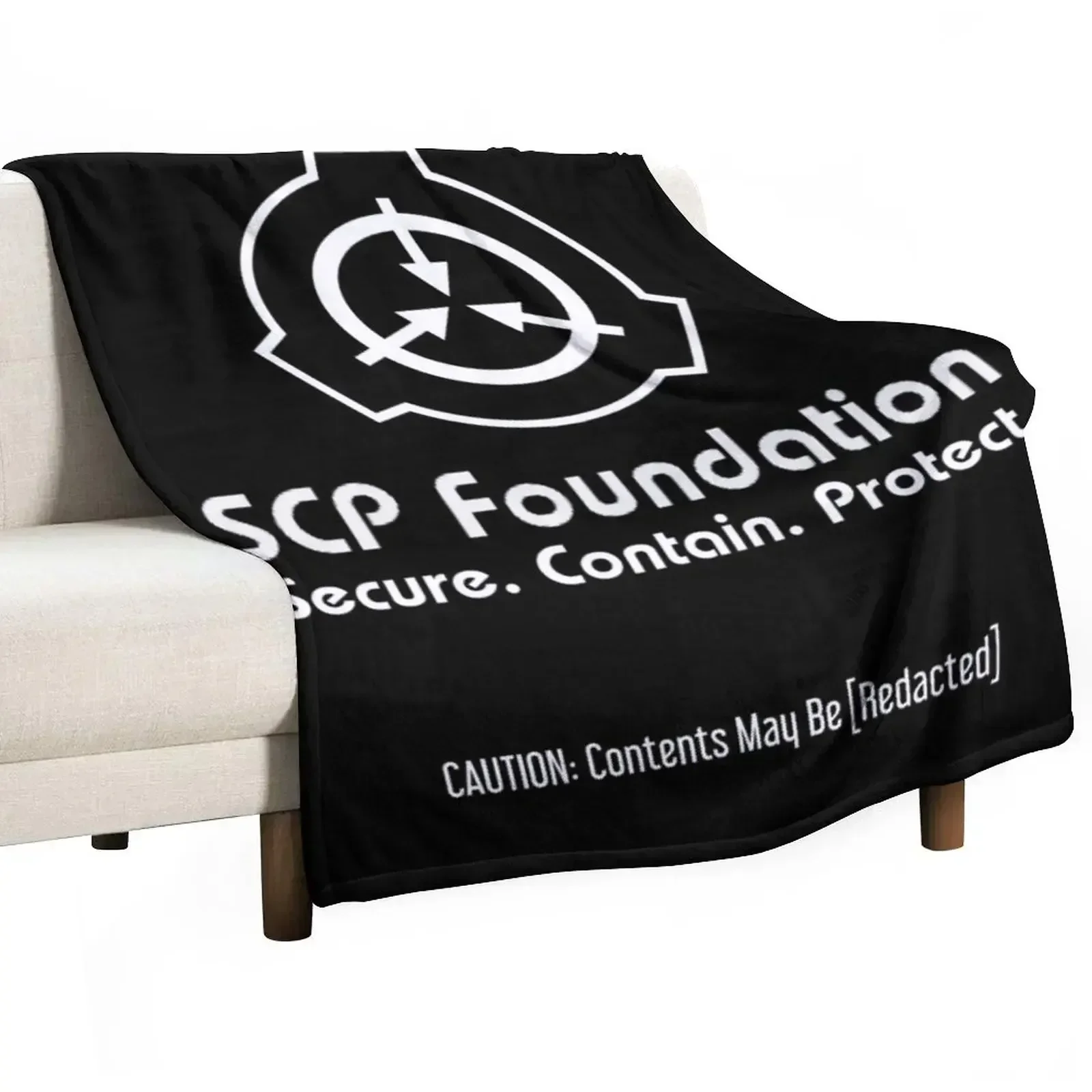 SCP Foundation: Contents May Be [Redacted] (Черный) Плед Декоративные диваны на диване Одеяла Retros