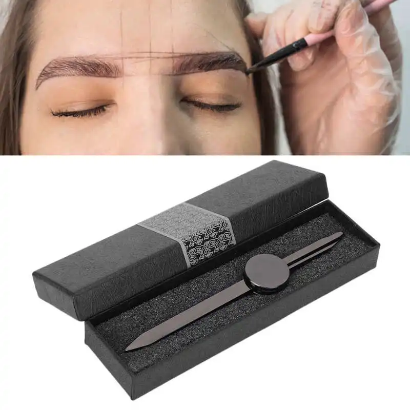 

Eyebrow Ruler Stencil Compass Guide 3 Point Positioning Symmetrical Stainless Steel Eyebrow Caliper for Permanent Makeup Tool