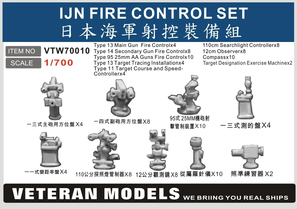 

VETERAN VTW70010 1/700 IJN FIRE CONTROL SET