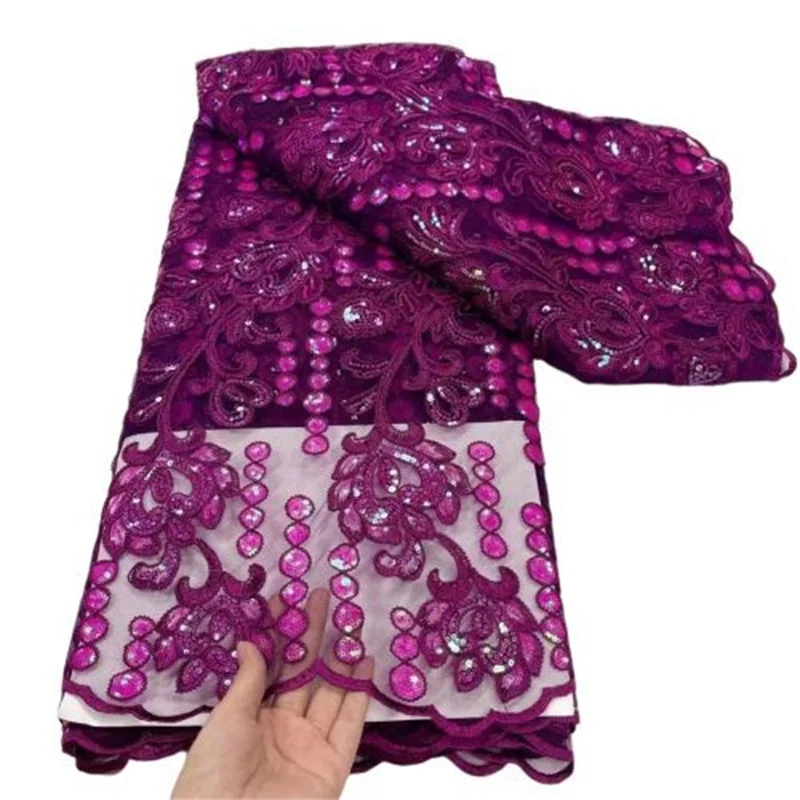 

Королевская Синяя африканская кружевная ткань 2022, Высококачественная кружевная вышивка с блестками, французская кружевная ткань для нигер...