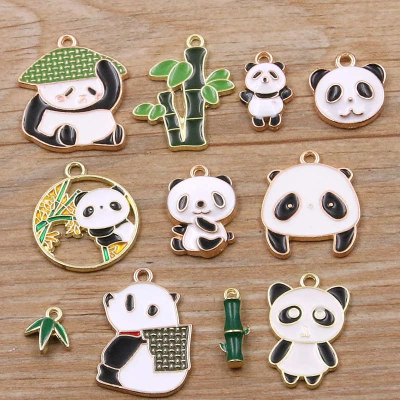 

10 шт., подвески в виде бамбуковой панды