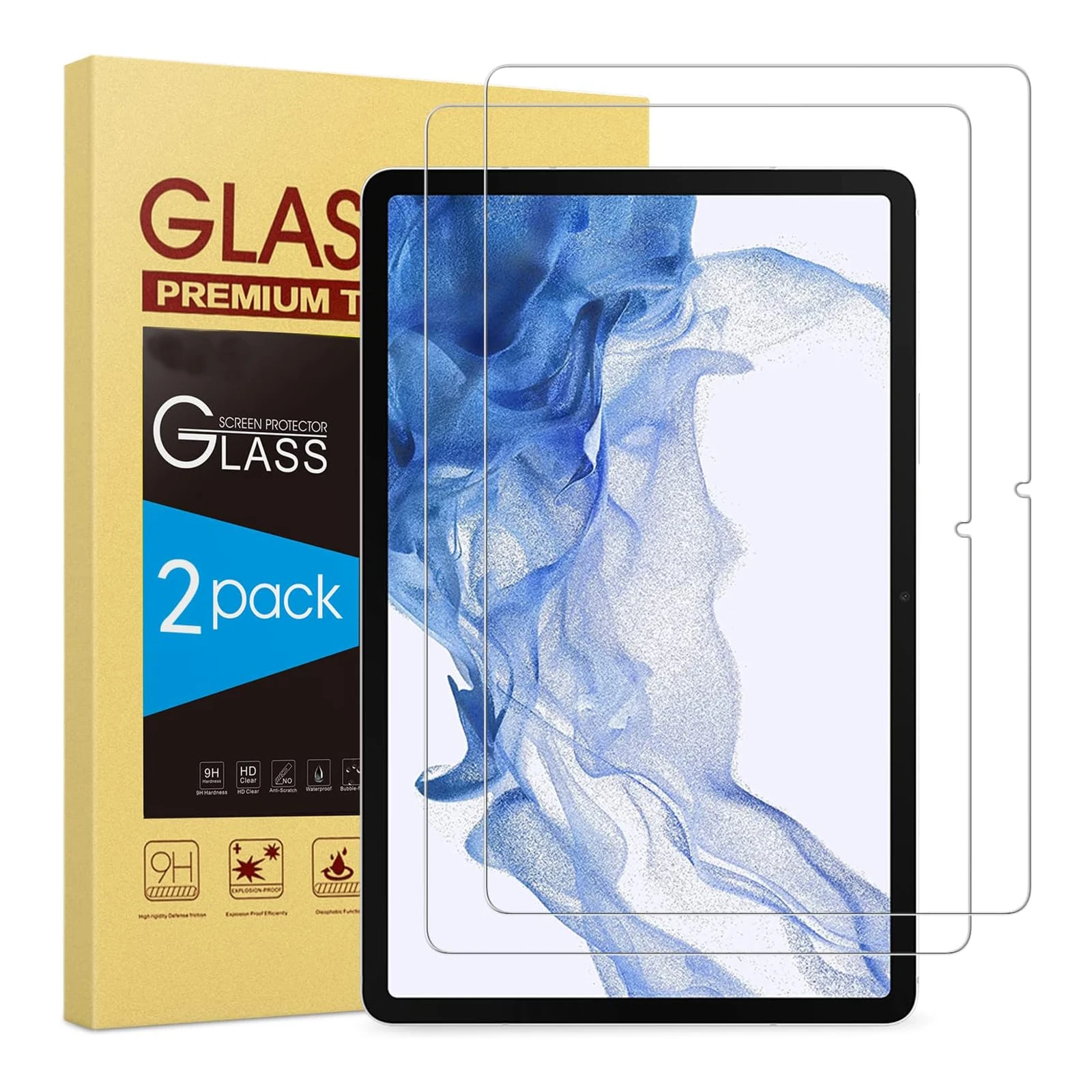 

Закаленное стекло для защиты экрана, 2 упаковки, подходит для Samsung Galaxy Tab S9 Plus 2023/Tab S7 FE 5G /Tab S8 Plus/Tab S7 Plus 12,4 дюйма