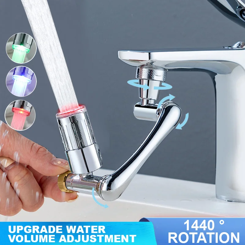 

Universal 1440° Rotation Extender Faucet Aerator Plastic Splash Filter Kitchen Washbasin Faucets Bubbler Nozzle Robotic Arm