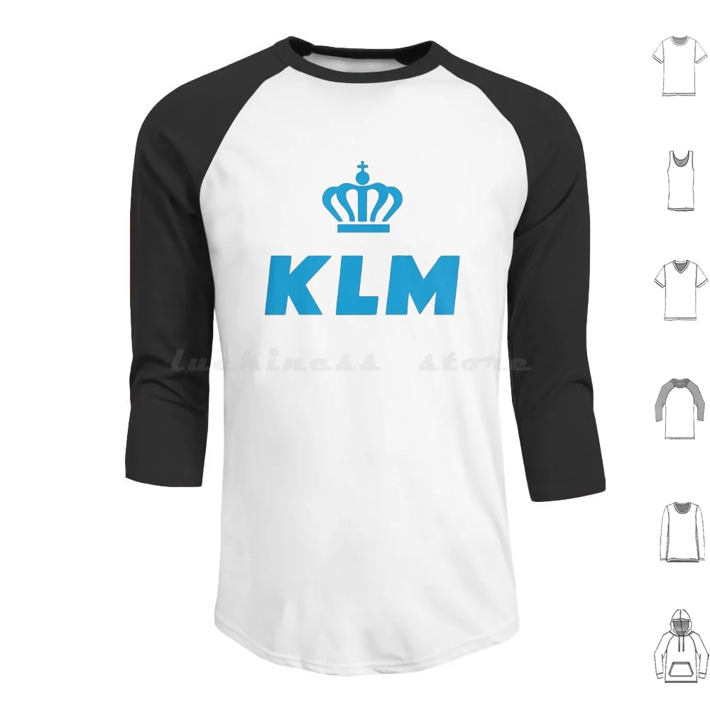

Толстовка Lilakno-Klm-Lungaku из хлопка с длинным рукавом Klm, Королевский голландский Klm, Королевский голландский Klm, деловой класс Lufthansa Vs Klm