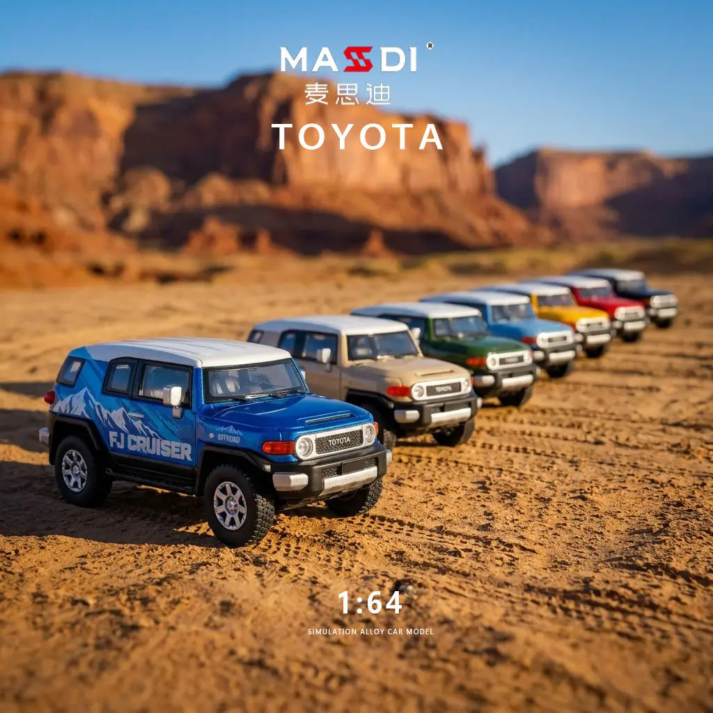 Фото Новая оригинальная модель автомобиля MASDI 1/64 Toyota FJ Cruiser, литая модель из сплава, таинственная коробка, имитационная модель автомобиля, настольное украшение, игрушка для мальчика, подарок №2