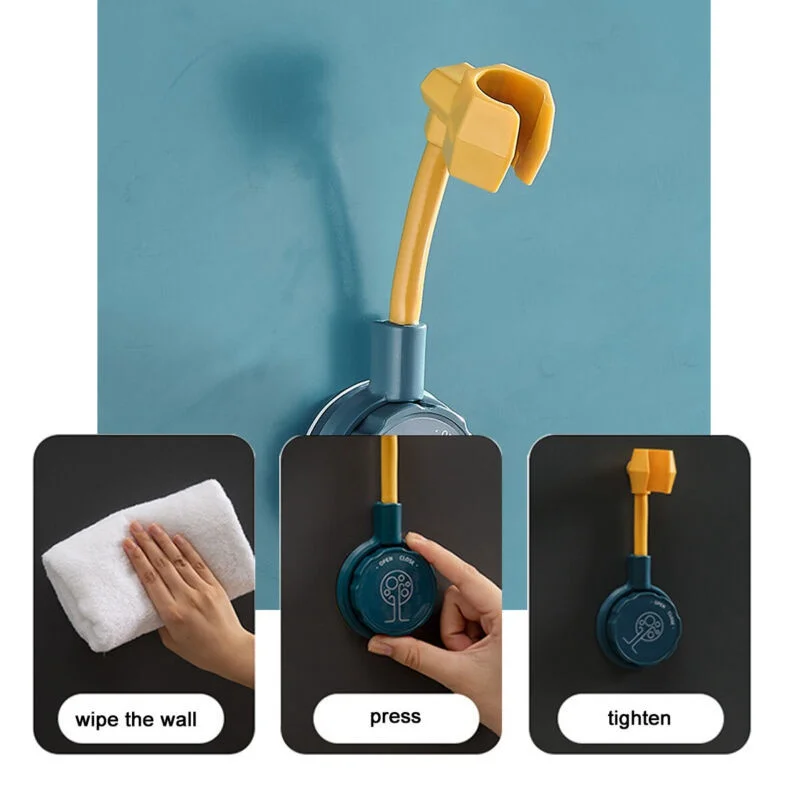 

Bathroom Shower Head Stand Mounted Bracket No-Punching Adjustable Holder Wall