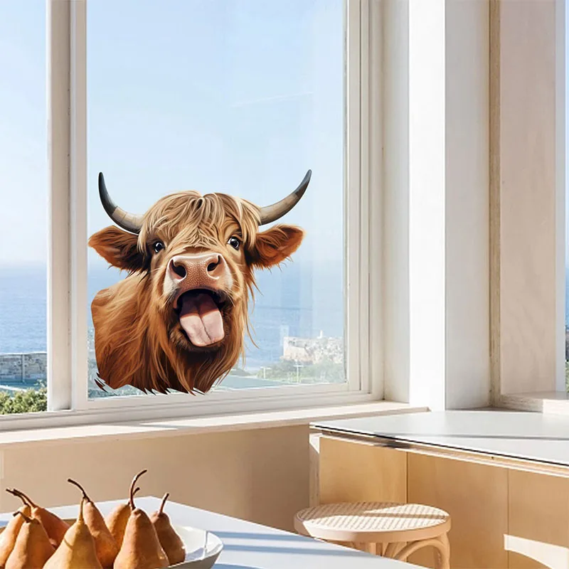 Самоклеящаяся декоративная настенная наклейка в виде коровы для ванной комнаты