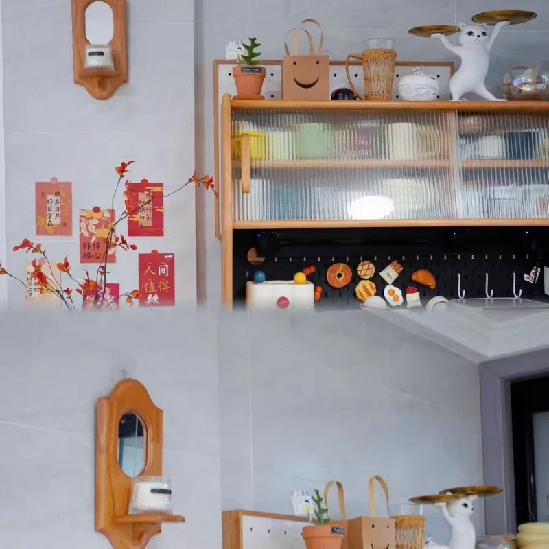 Новинка винтажное зеркало из массива дерева в стиле ретро для спальни крыльца