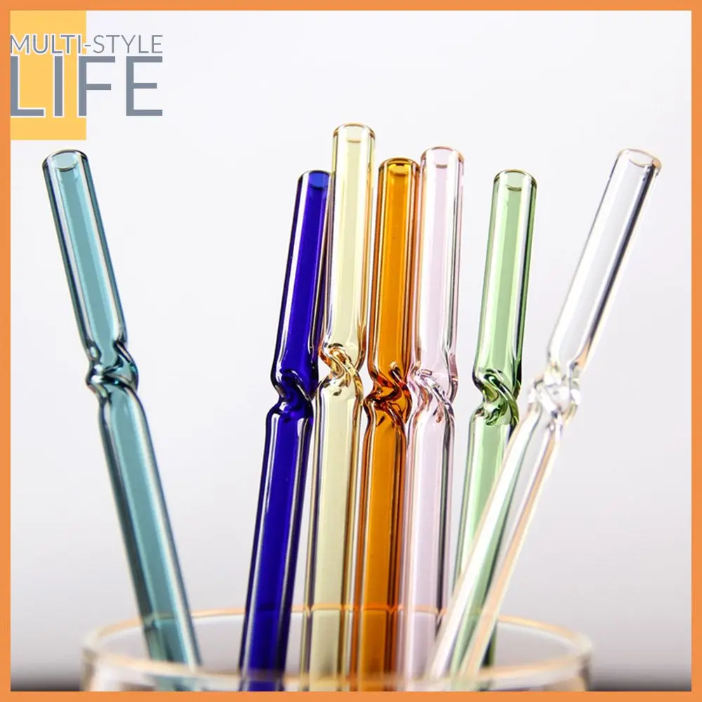 

Curved Straw High Borosilicate Transparent Stirring Rod Fruit Juice Milk Tea Beverage Glass Straw Beverage Accessories Glass