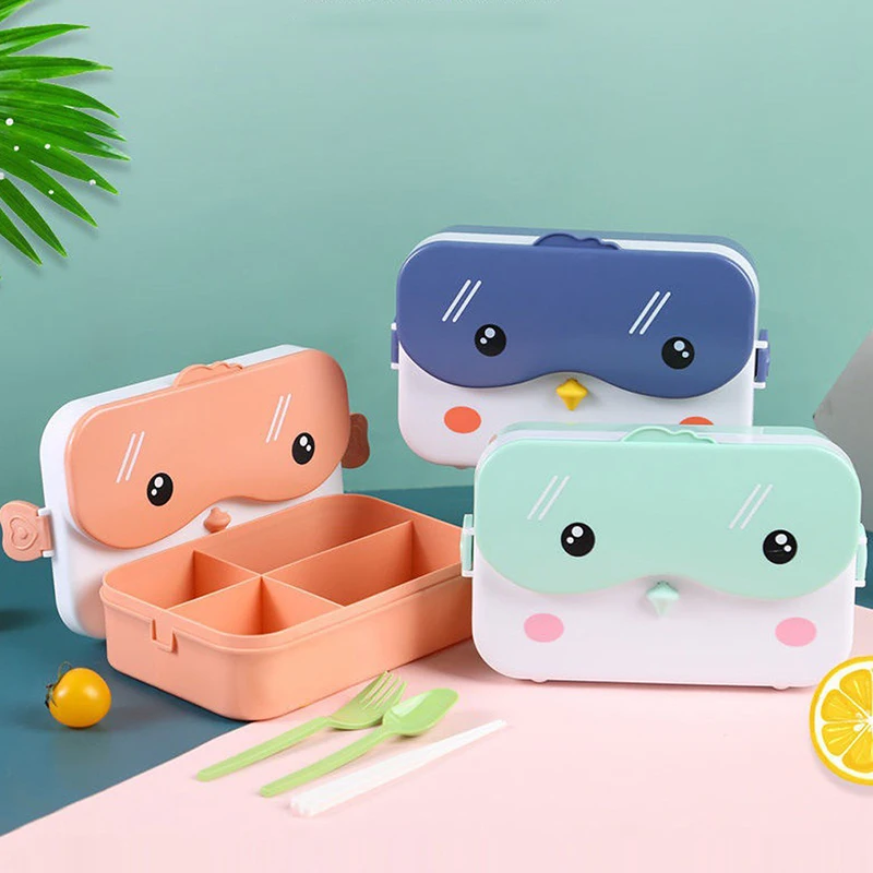

School Kids Bento Lunch Box Rectangular Leakproof Plastic Cartoon Anime Portable Microwave Food Container School Child Lunch box