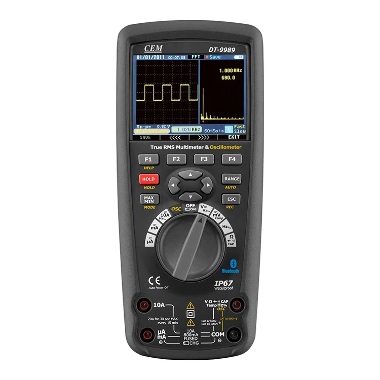 

High Precision TRUE RMS Color Screen Data Storage PC Connection Drawing CEM DT-9989 Digital Oscilloscope Multimeter