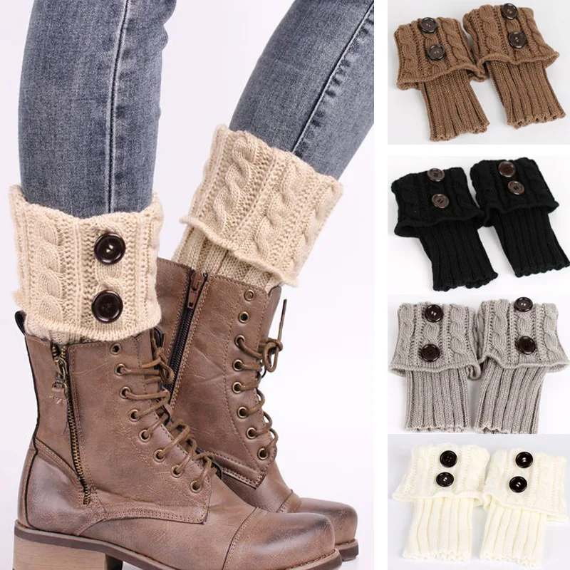 

Solid Color Women Crochet Boot Leg Warmers Boot Cover Keep Warm Socks Boot Toppers Gaiters Leg Warmers