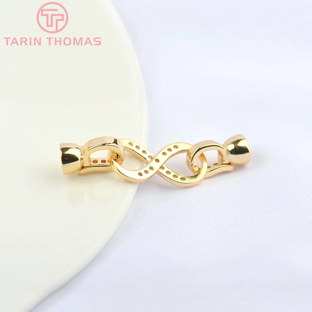 (5064) 4 шт. 10x40 мм 24 К золотого цвета латунь с цирконом браслет ожерелье разъем