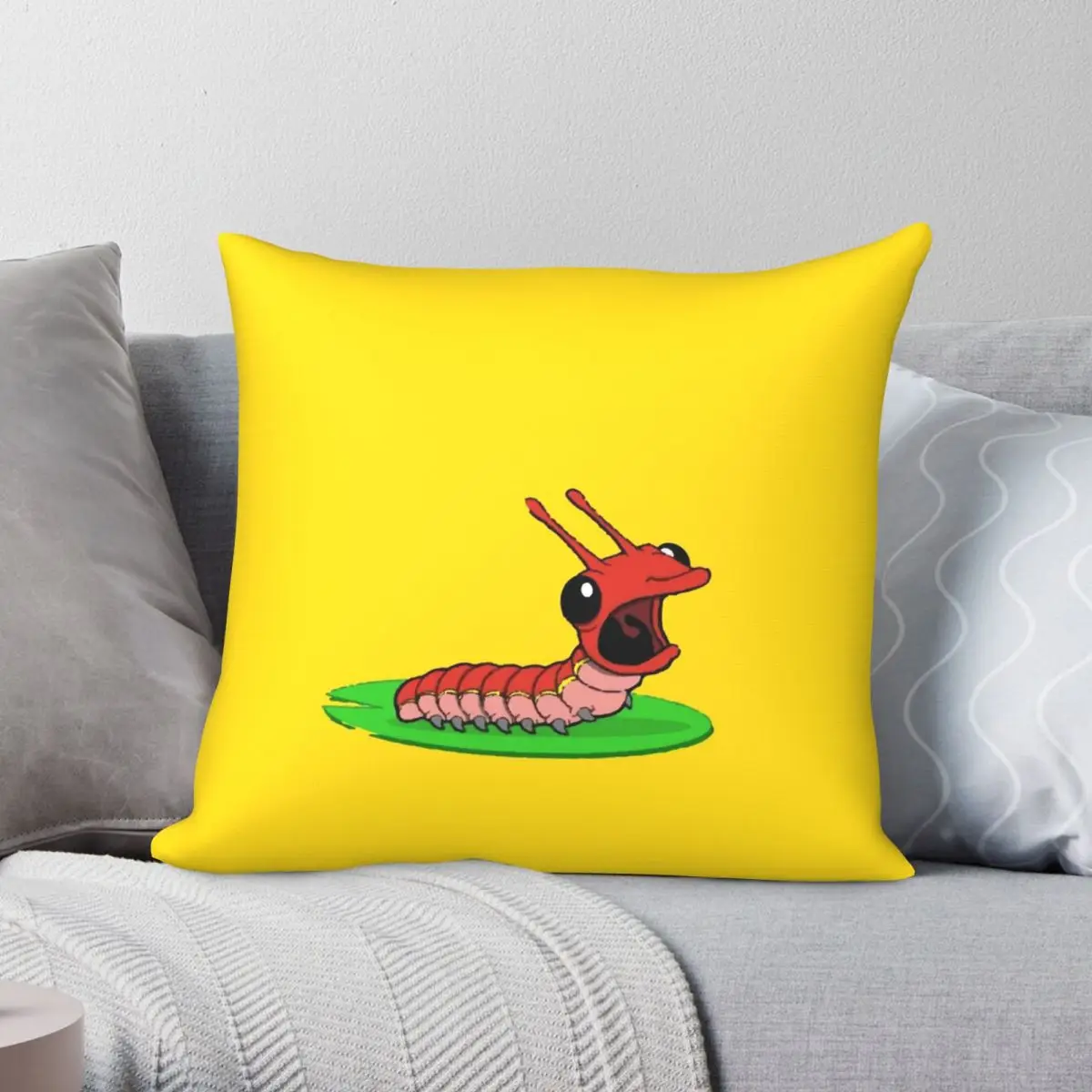 

Screaming Caterpillar Pillowcase Polyester Linen Velvet Printed Zip Decor Car Cushion Case 45x45