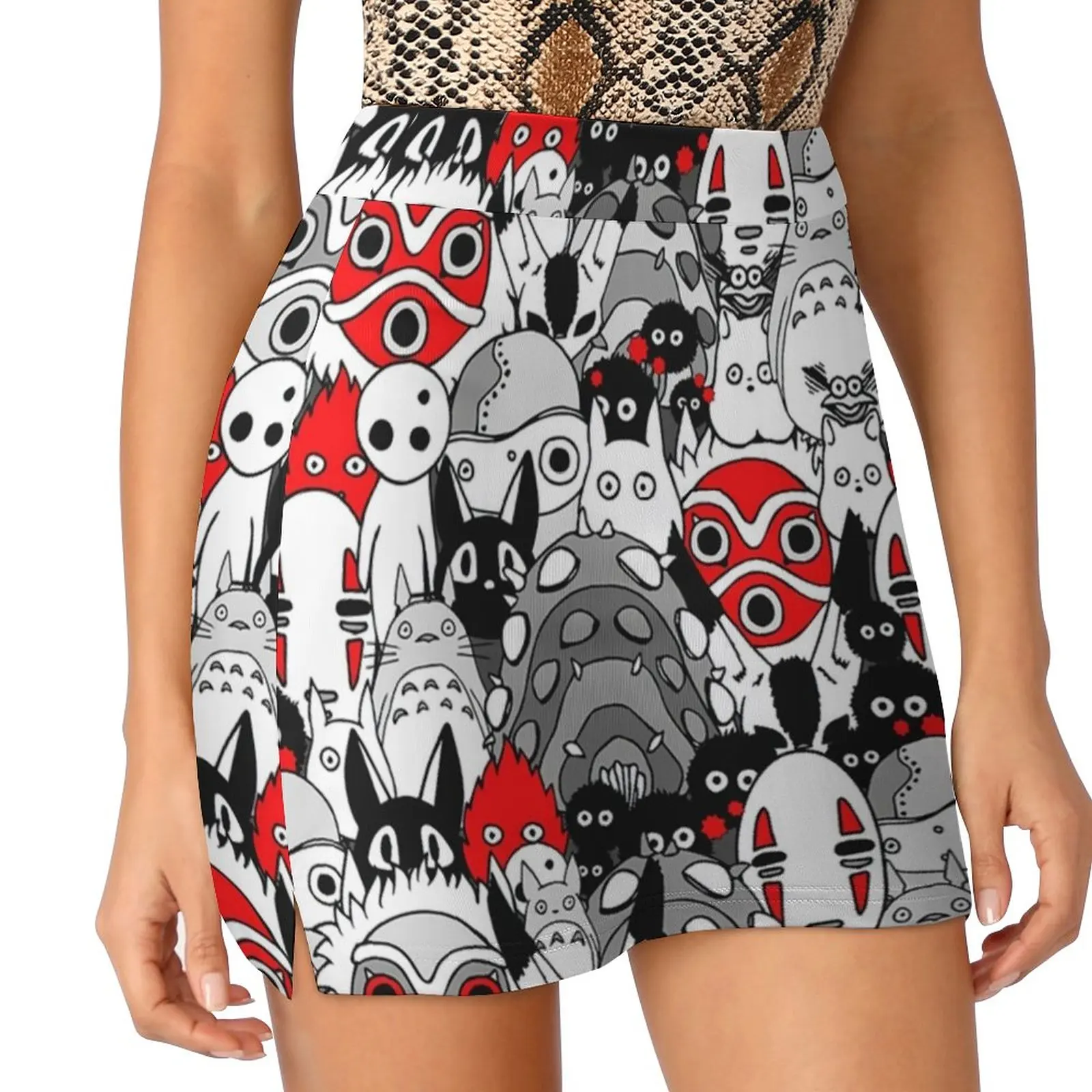

Забавная летняя юбка-Тоторо ghiспектр японского аниме, модная повседневная трапециевидная юбка, винтажная мини-юбка, женская одежда с графическим принтом большого размера