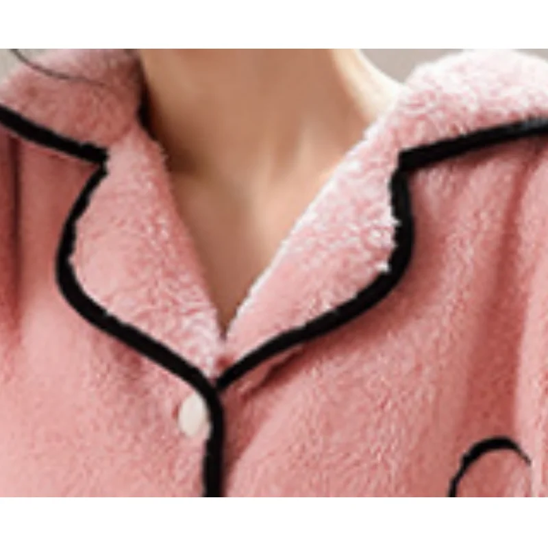 Ladies Pajama Sets Thicken Autumn And Winter Keep Warm Nightgown Comfortable Soft Exquisite Embroidery