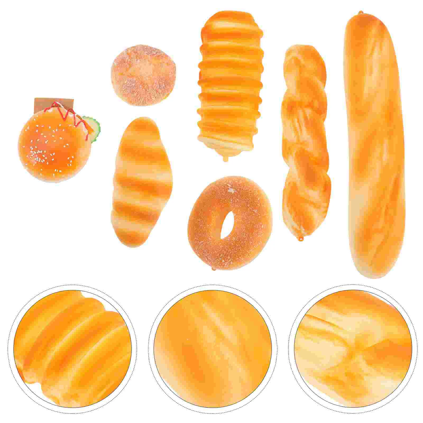 

Bread Fake Play Artificial Toys Toy Kitchen Pretend Simulation Slow Set Cake Kawaii Toast Loaf Breads French Model Rolls Display